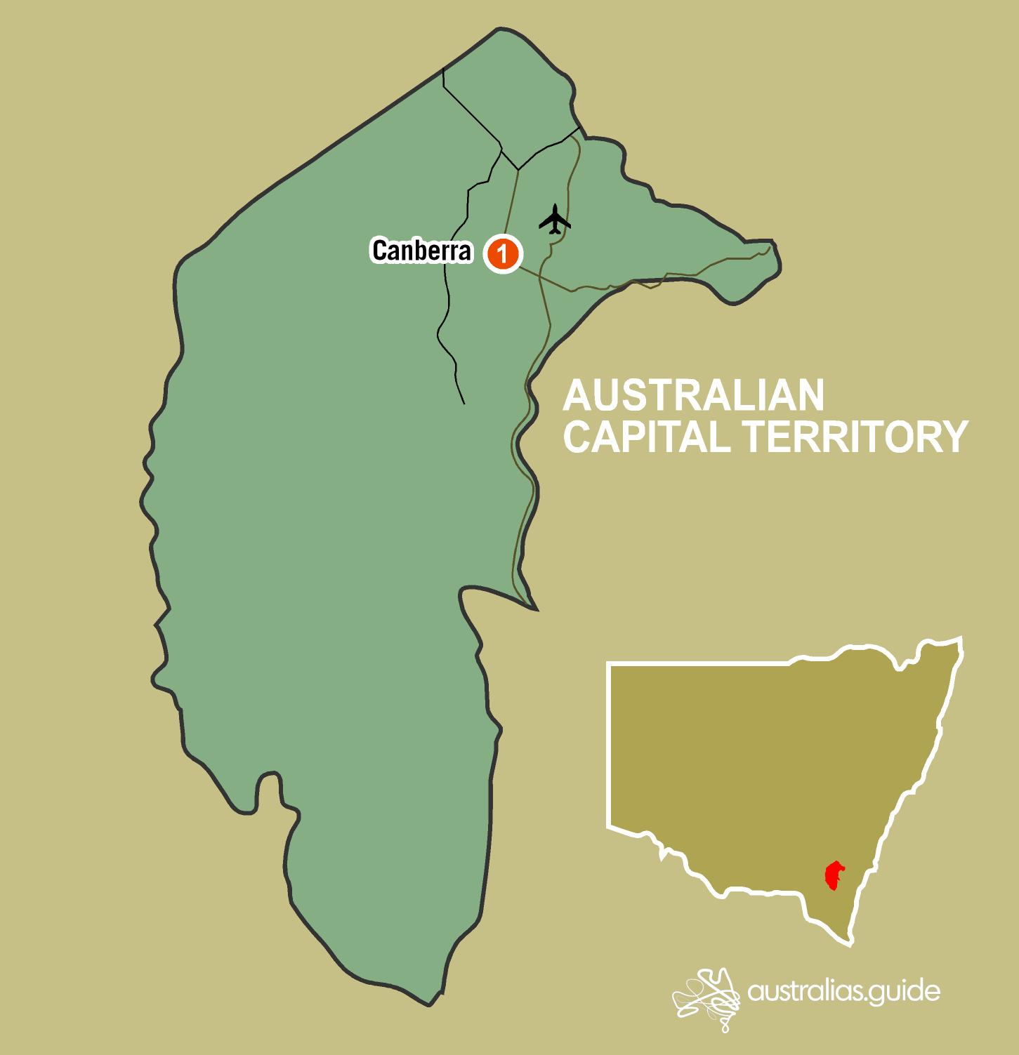 Menstruation strøm trist Map of Australian Capital Terrirory